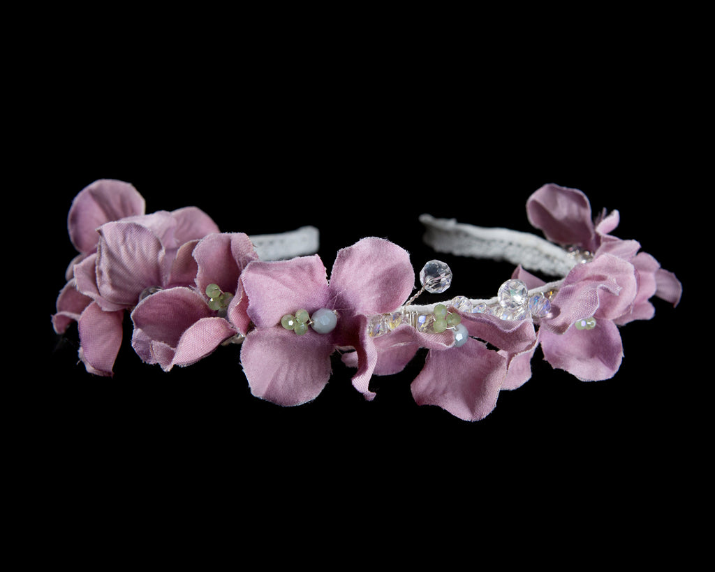 Mauve Shimmer Bouquet Tiara